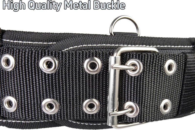 aupofit 3-Inch Padded Tool Work Belt 1680D Ballistic Tool Belt with 6 Suspenders Ring | Compatible Pouches, Holsters & 4-Point Suspenders | Comfort Lightweight Breathable Work Belt Adjustable 34''-45'' - Image 2